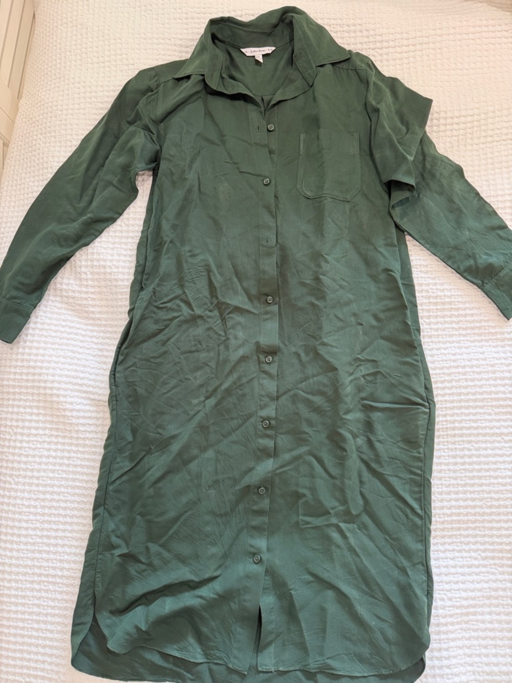 & other stories forest Green Button-Front Shirt Dress